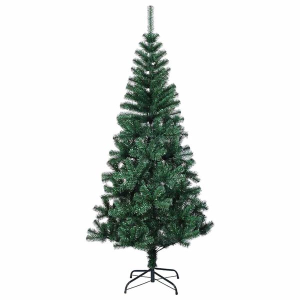 vidaXL Artificial Pre-lit Christmas Tree Green 59.1" PVC and Metal