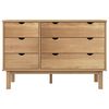 vidaXL Drawer Cabinet Natural Wood Solid Pine Wood Large Drawer Cabinet