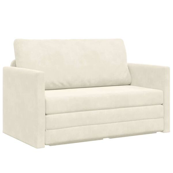 vidaXL Sofa Bed Cream 48.82 x 80.32 x 24.02 in Velvet