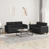 vidaXL Sofa Set Black Faux leather, metal, textilene, plywood