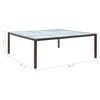 vidaXL Outdoor Dining Table Brown Poly Rattan, Tempered Glass Large