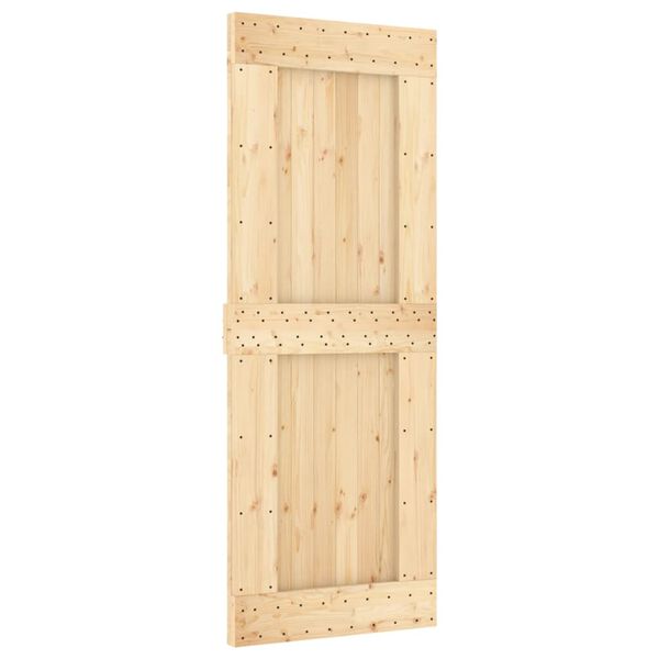 vidaXL Sliding Door with Hardware Set 31.5x82.7" Solid Wood Pine