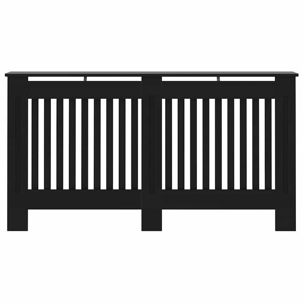 vidaXL Radiator Cover Black 59.8"x7.5"x32.1" MDF
