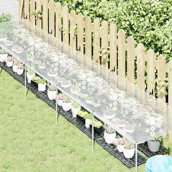vidaXL Plant Cover Transparent and black Polyethylene 1 x 16.4 ft