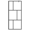 vidaXL Walk-in Shower Wall with Tempered Glass Black 35.4"x76.8"