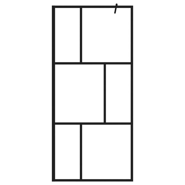 vidaXL Walk-in Shower Wall with Tempered Glass Black 35.4"x76.8"