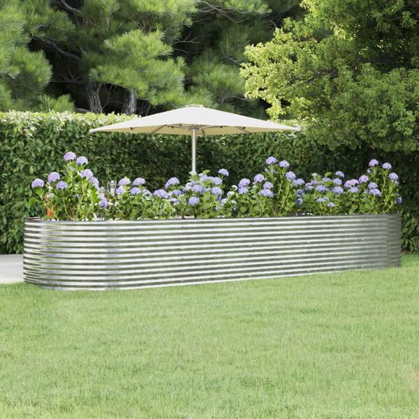 vidaXL Garden Raised Bed Silver Powder-coated steel Large Durable