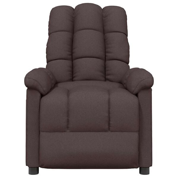 vidaXL Massage Chair Dark Brown Fabric (100% polyester), plywood, iron