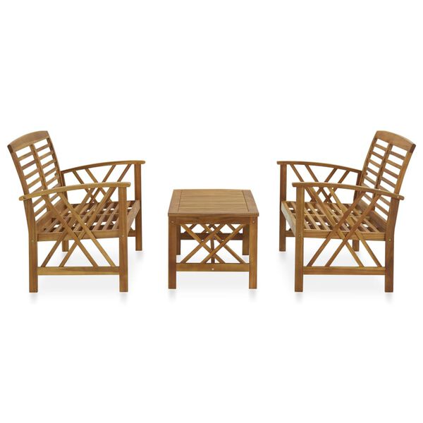 vidaXL Garden Lounge Set Natural Wood Solid Acacia Wood Medium Durable