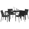vidaXL Garden Dining Set 5 pcs Black Poly rattan