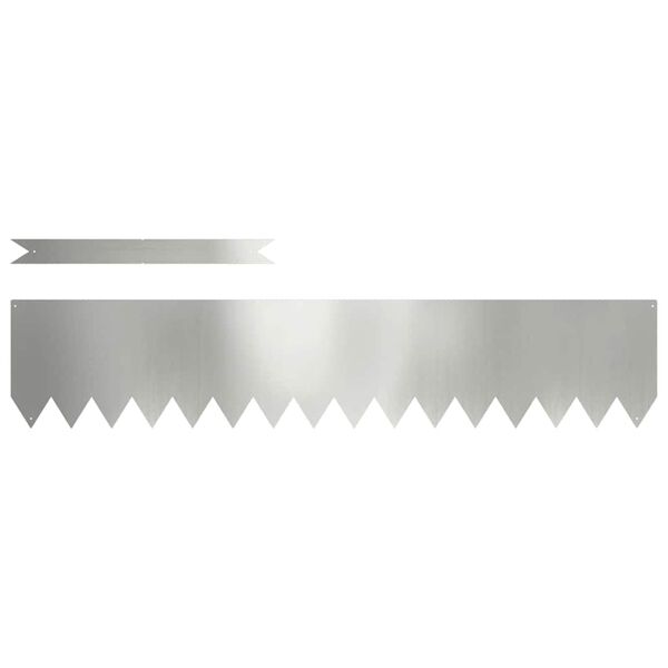 vidaXL Lawn Edging 10 pcs Silver 100 x 0.05 x 20 cm Galvanised Steel