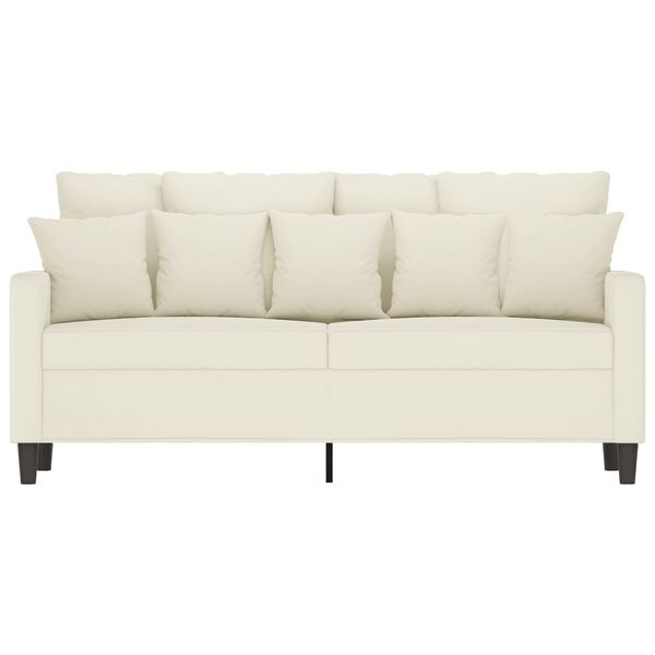 vidaXL 2-seater Sofa Cream Velvet (100% polyester), metal, textilene, foam