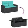 vidaXL 11 Piece Patio Sofa Set with Cushions Black Poly Rattan