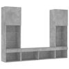 vidaXL 5 Piece TV Wall Units with LED Concrete Gray Engineered Wood