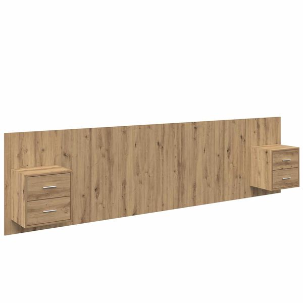 vidaXL Headboard with Cabinet 3 pcs Artisan Oak Engineered Wood