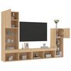 vidaXL 4 Piece TV Wall Units with LED Sonoma Oak Engineered Wood