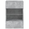vidaXL TV Wall Cabinet Concrete grey Engineered wood, glass