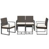 vidaXL Garden Dining Set Brown, Anthracite, Cream white, Black