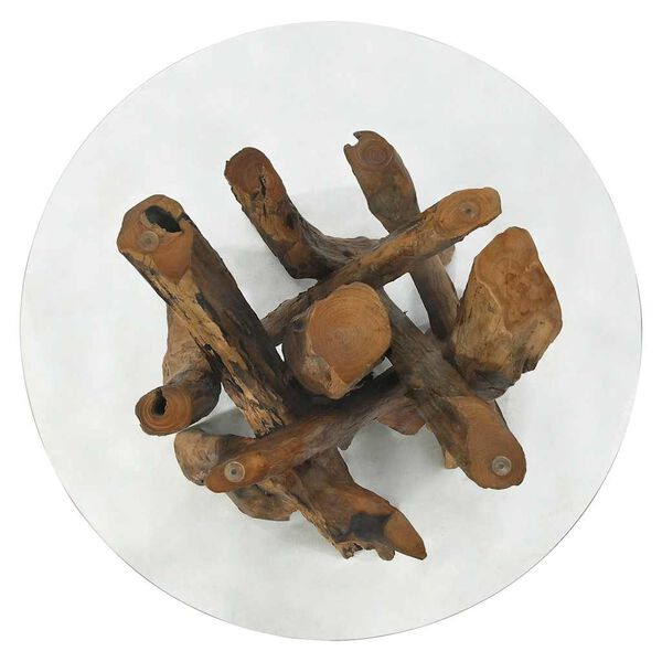 vidaXL Coffee Table Brown with a clear glass top