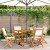 vidaXL Garden Chair Set of 4 Cream white Solid acacia wood Medium