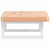 vidaXL Basin Shelf White, Natural Beech Steel, Solid Beech Wood