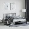 vidaXL Bed Frame Black Steel 53.1x74.8 in Double Bed Frame Rectangular
