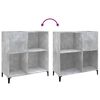 vidaXL Record Cabinet Concrete Grey Engineered Wood, Metal Medium