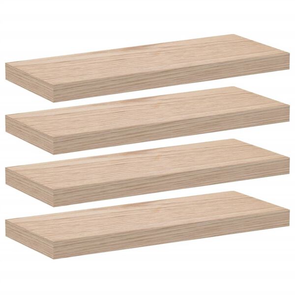 vidaXL Floating Shelf Set of 4 Oak Engineered wood with oak veneer, metal