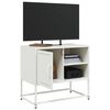 vidaXL TV Cabinet White Steel TV Cabinet Rectangular Industrial