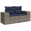 vidaXL 5 Piece Patio Sofa Set with Cushions Gray Poly Rattan