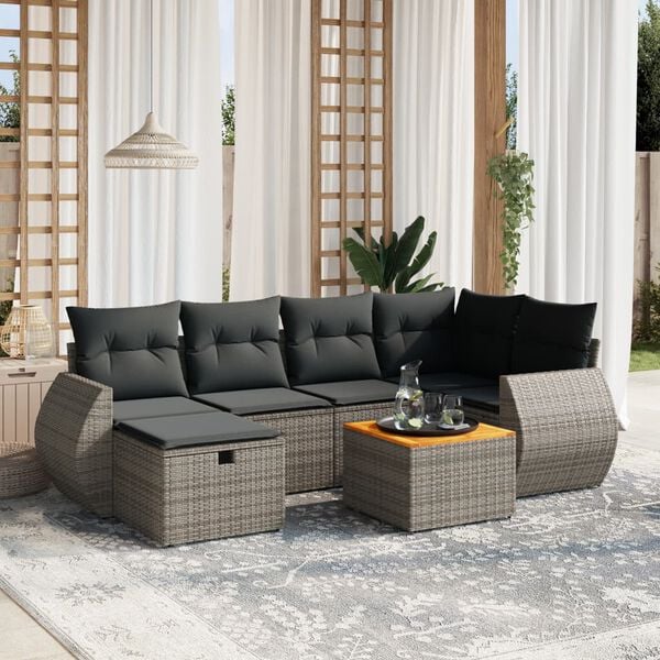 vidaXL Garden Sofa Set Gray