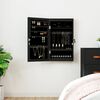 vidaXL Mirror Jewelry Cabinet Black Engineered wood Medium