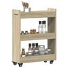 vidaXL Cabinet with Wheels Sonoma Oak 23.6"x8.7"x31.1" Engineered Wood