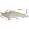 vidaXL Gazebo Top Cover Beige Polyester with PVC coating 9.8 x 9.8 feet