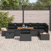 vidaXL Garden Sofa Set Height-Adjustable 8 pcs Black poly rattan
