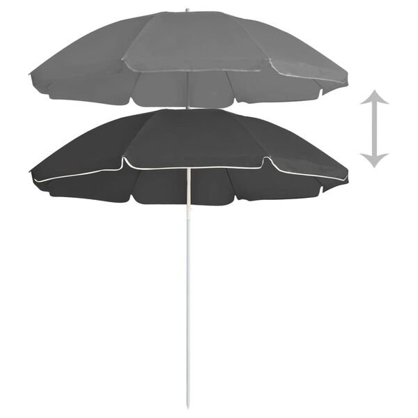 vidaXL Garden Parasol Anthracite 100% polyester, steel 70.9 in arc length
