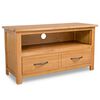 vidaXL TV Cabinet Brown Solid oak wood, oak veneered MDF TV Cabinet