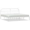 vidaXL Bed Frame White Powder-coated steel 76 x 80 in Bed Frame
