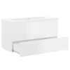 vidaXL Sink Cabinet With Basin High gloss white Engineered wood, Ceramic