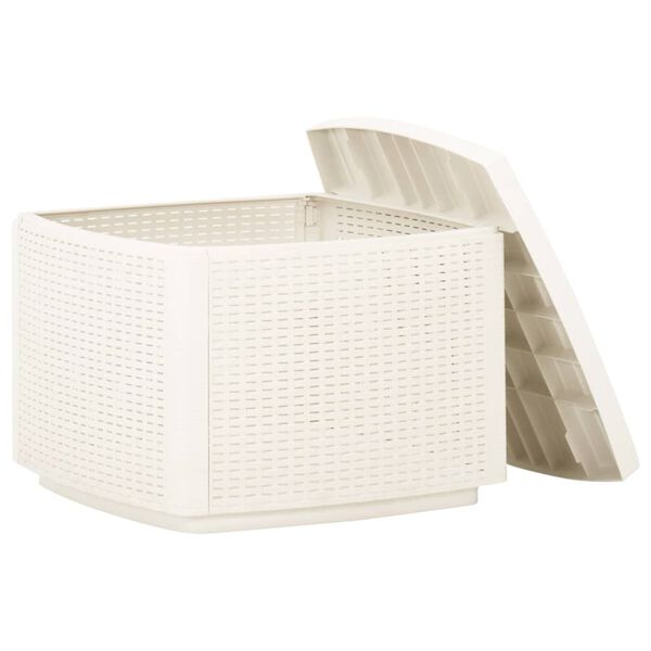 vidaXL Garden Table White Plastic Compact Durable Garden Table