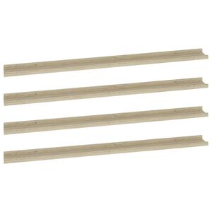 vidaXL Wall Shelf Set of 4 Sonoma Oak MDF Large Wall Mounting