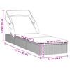 vidaXL Sunbed Grey PE Rattan, Powder-Coated Steel 83.1 x 25.6 in