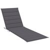 vidaXL Sunlounger Grey Solid Acacia wood Standard Height-Adjustable