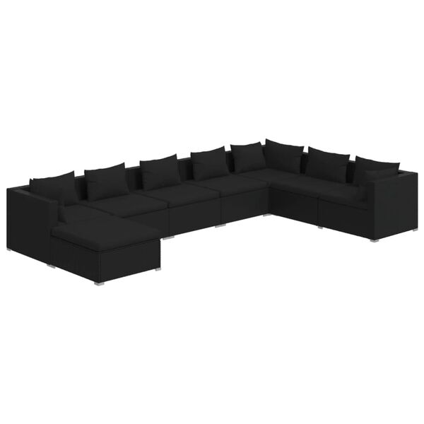 vidaXL Garden Lounge Set Black