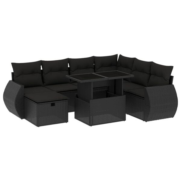 vidaXL Garden Sofa Set Black