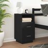 vidaXL Bedside Cabinet Black Engineered wood Small Bedside Cabinet