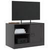 vidaXL TV Cabinet Black Cold-rolled steel 26.4 x 15.4 x 17.3 in Storage