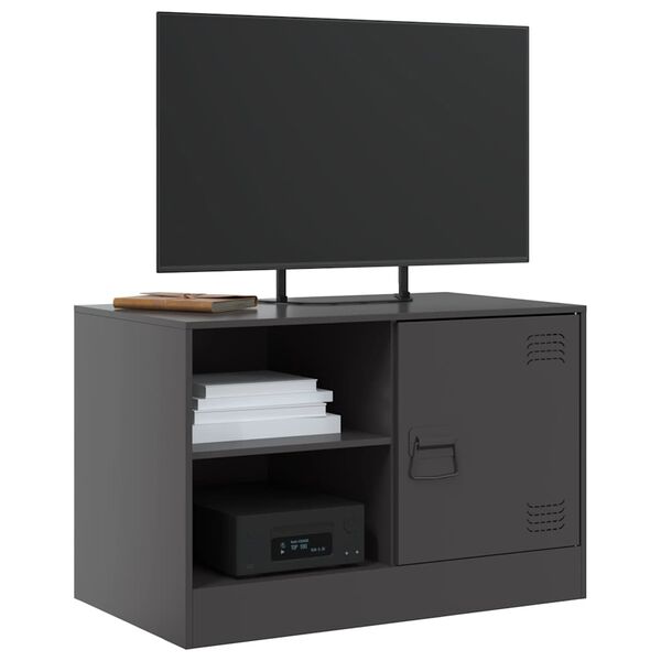 vidaXL TV Cabinet Black Cold-rolled steel 26.4 x 15.4 x 17.3 in Storage
