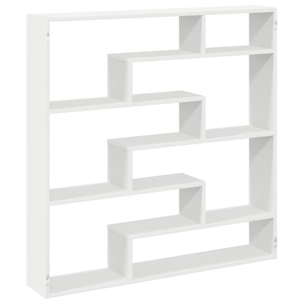 vidaXL Wall Cube Shelf White Engineered wood Large Wall Cube Shelf