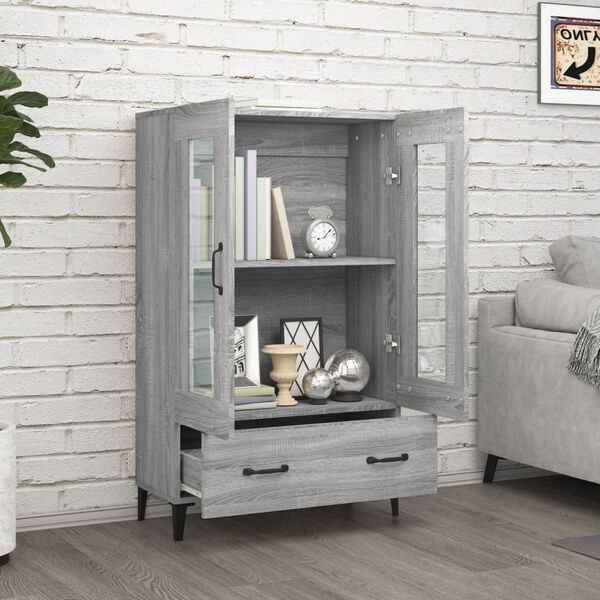 vidaXL Highboard Grey Sonoma Engineered wood Large Highboard
